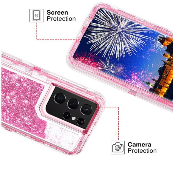 Pink glitter Quicksand Galaxy S21 ULTRA case - Picture 4 of 6